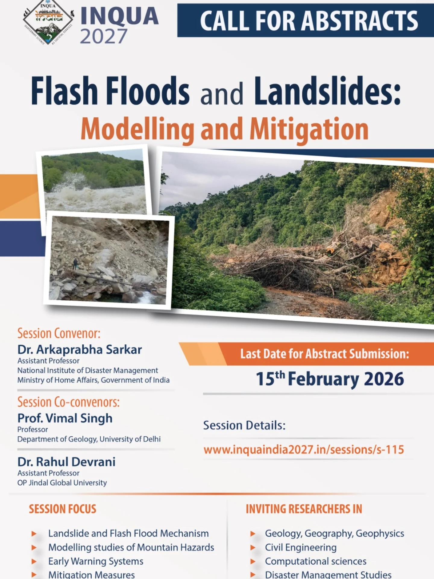 Inqua2027 India - 🌊⛰️ Session s_ 115 Call for Abstracts🌊⛰️... | Facebook