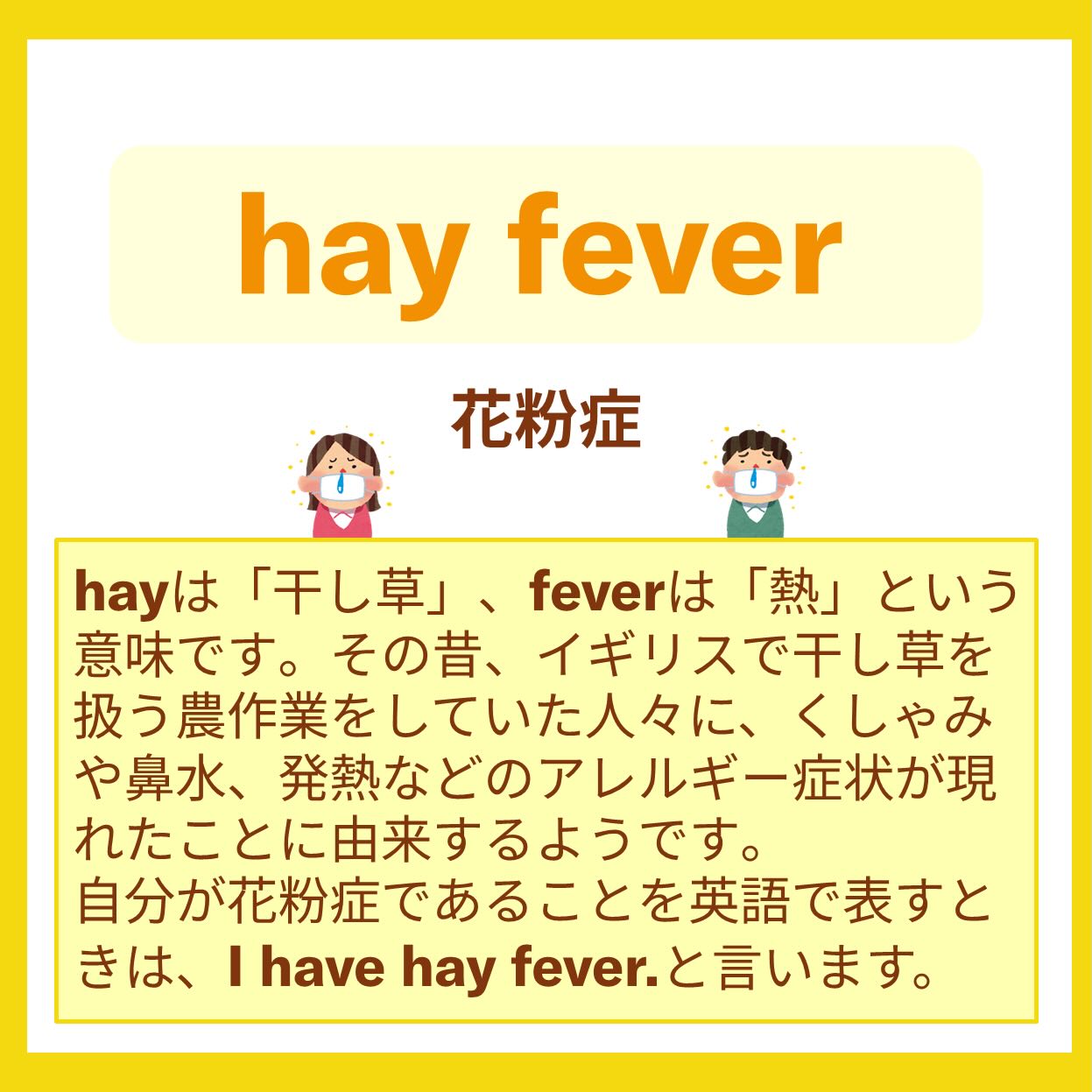 花粉 症 英語