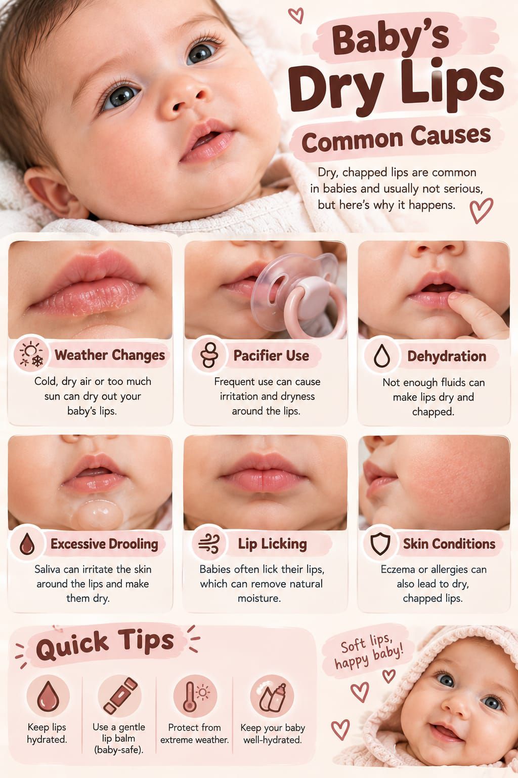 Common causes of dry, chapped lips in babies and how to help