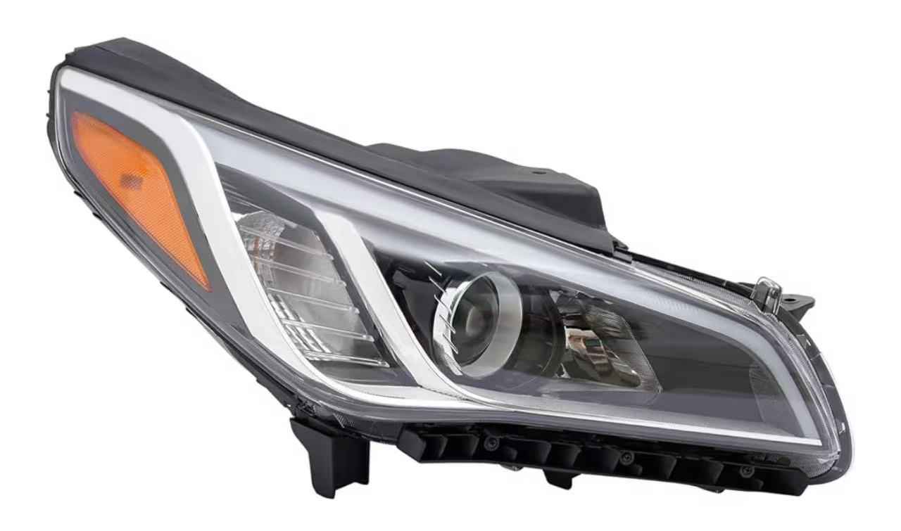 Par De Faros Delanteros Con Proyectores Y Esquinas ámbar Para Hyundai Sonata 2011-2014, Carcasa Cromada