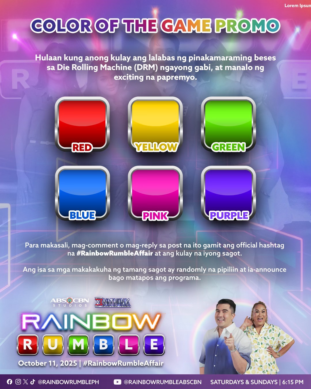 Rainbow - Chance mo na para manalo ng exciting na papremyo sa COLOR OF ...