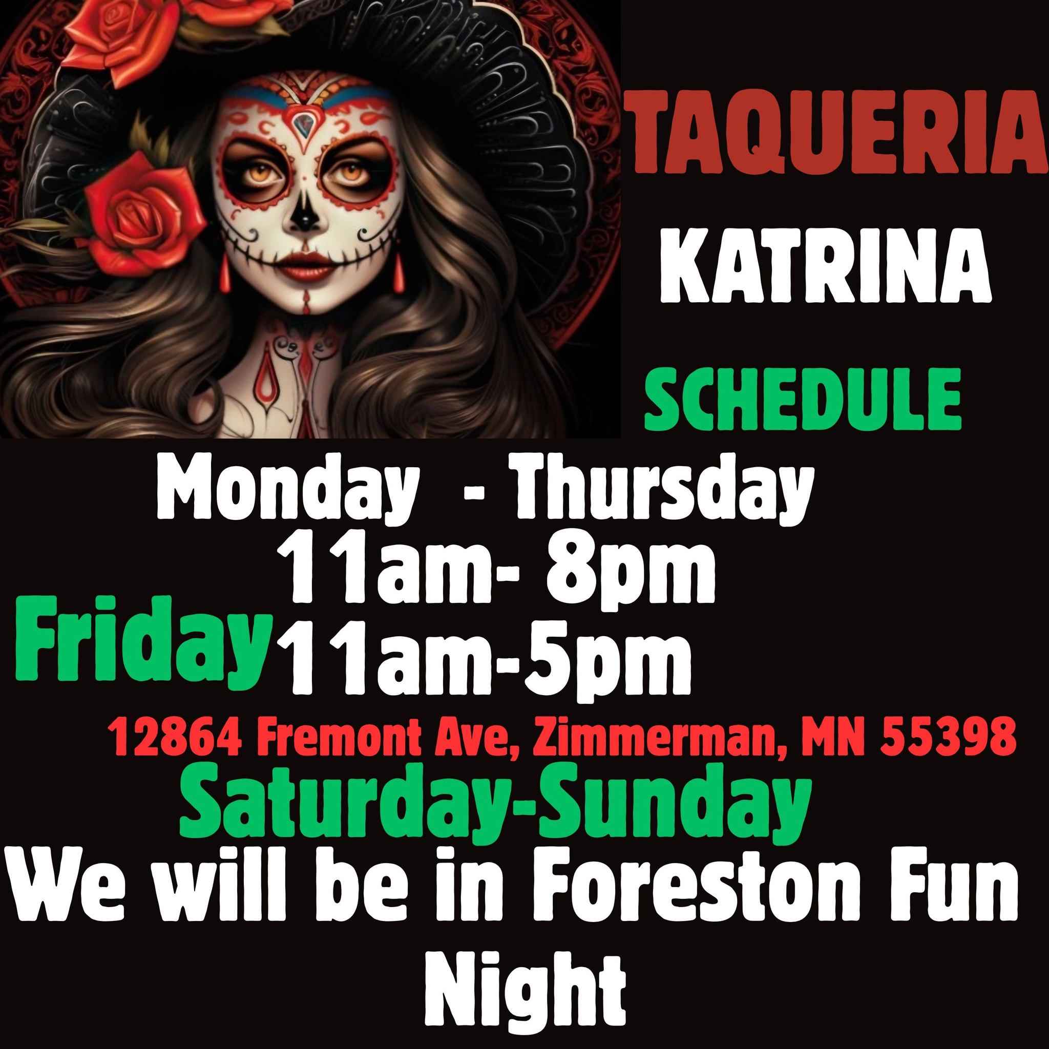 Taqueria Katrina's hours and schedule in Zimmerman, MN