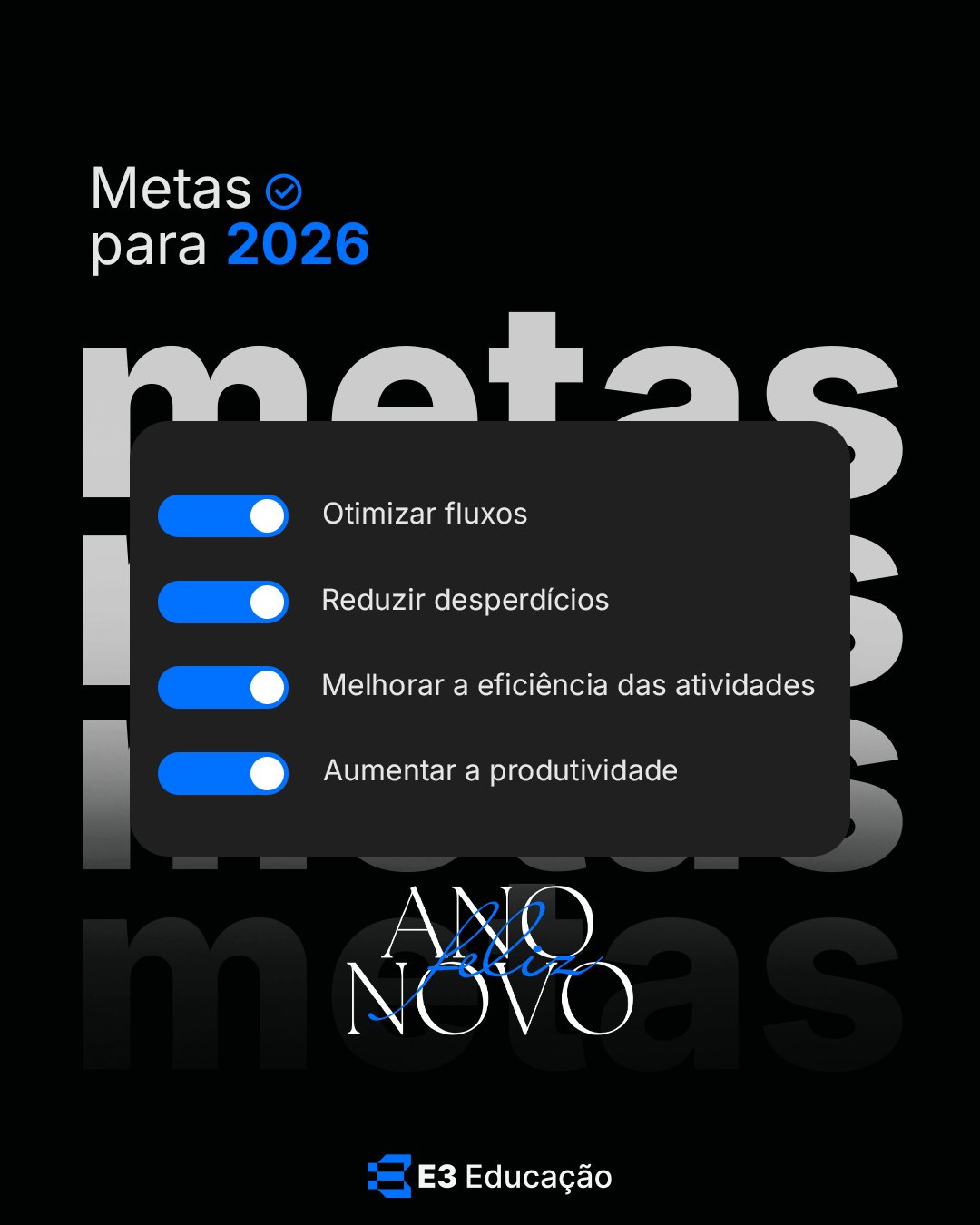 E3 - 2026 começa agora e começa com clareza de metas. Otimizar fluxos ...