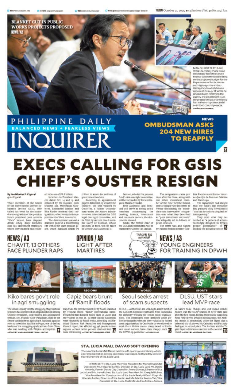 Philippine - Good morning! Here is today's Philippine Daily Inquirer ...