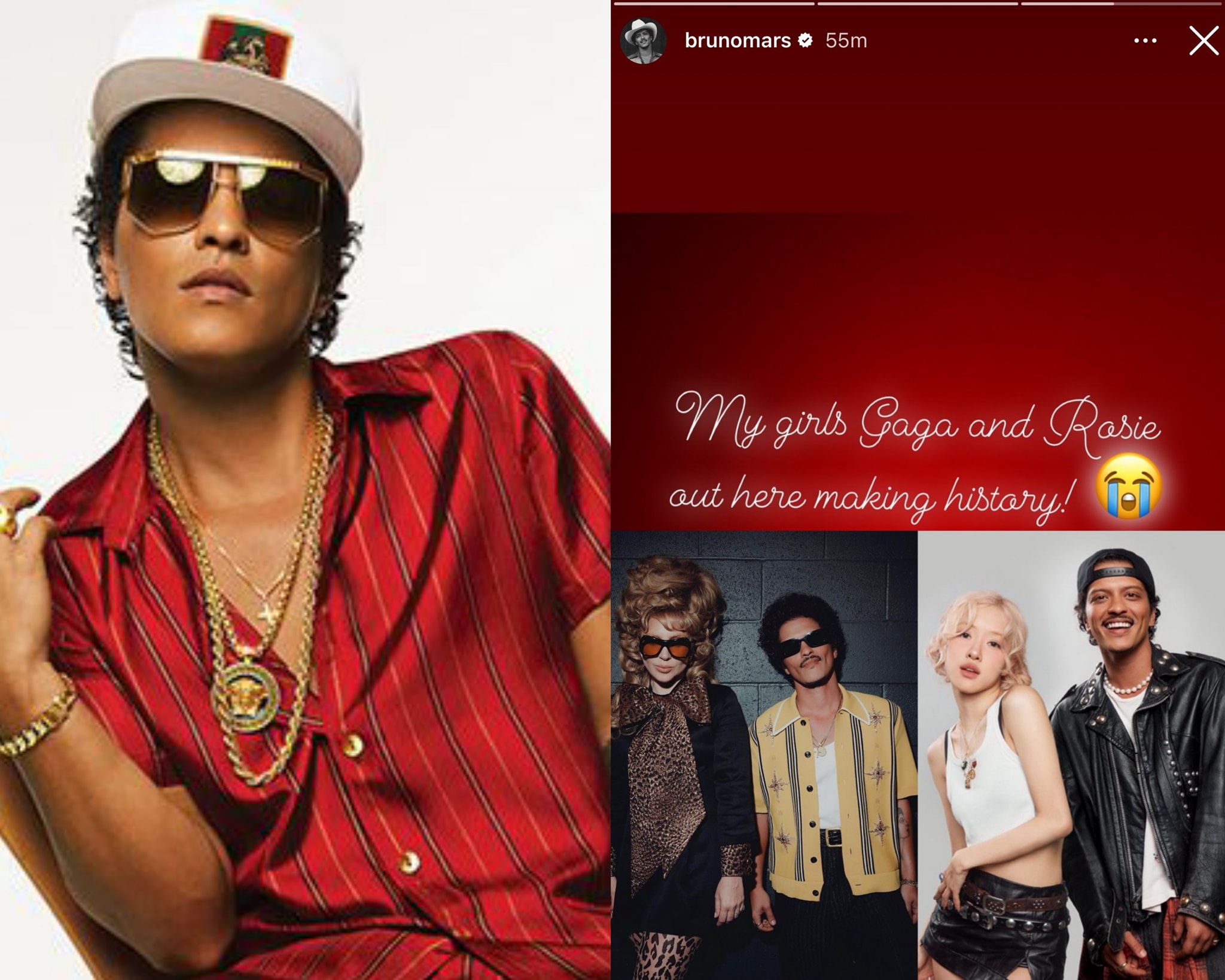 See what Bruno Mars had to say about Lady Gaga and Rosé.