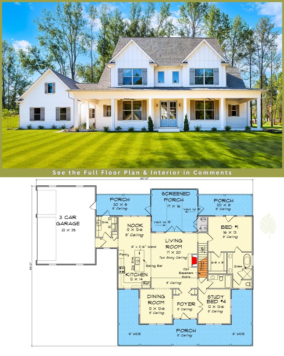 The Farmhouse - See the charm of this Country Home Plan With Marvelous ...