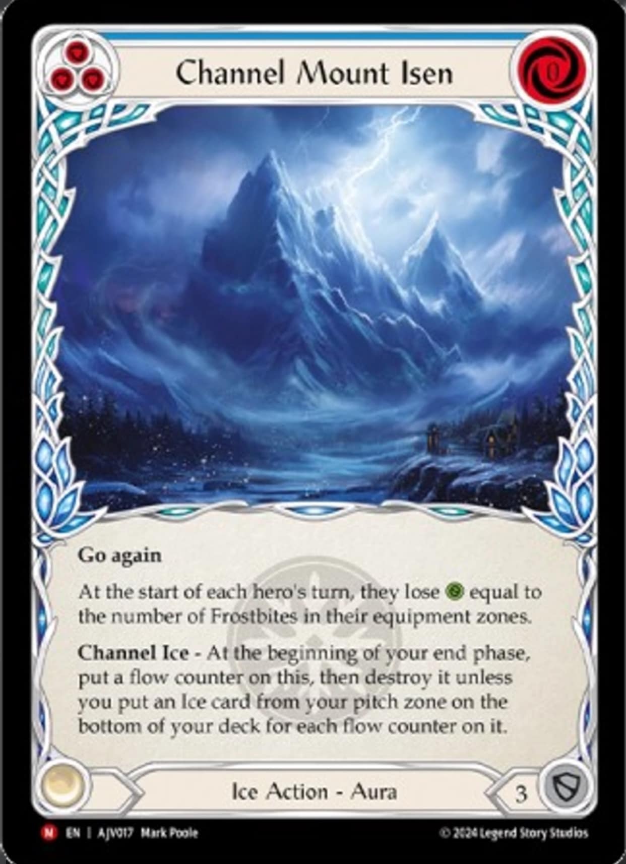 Does a frost bite token stay in the enemy's armor zone for the