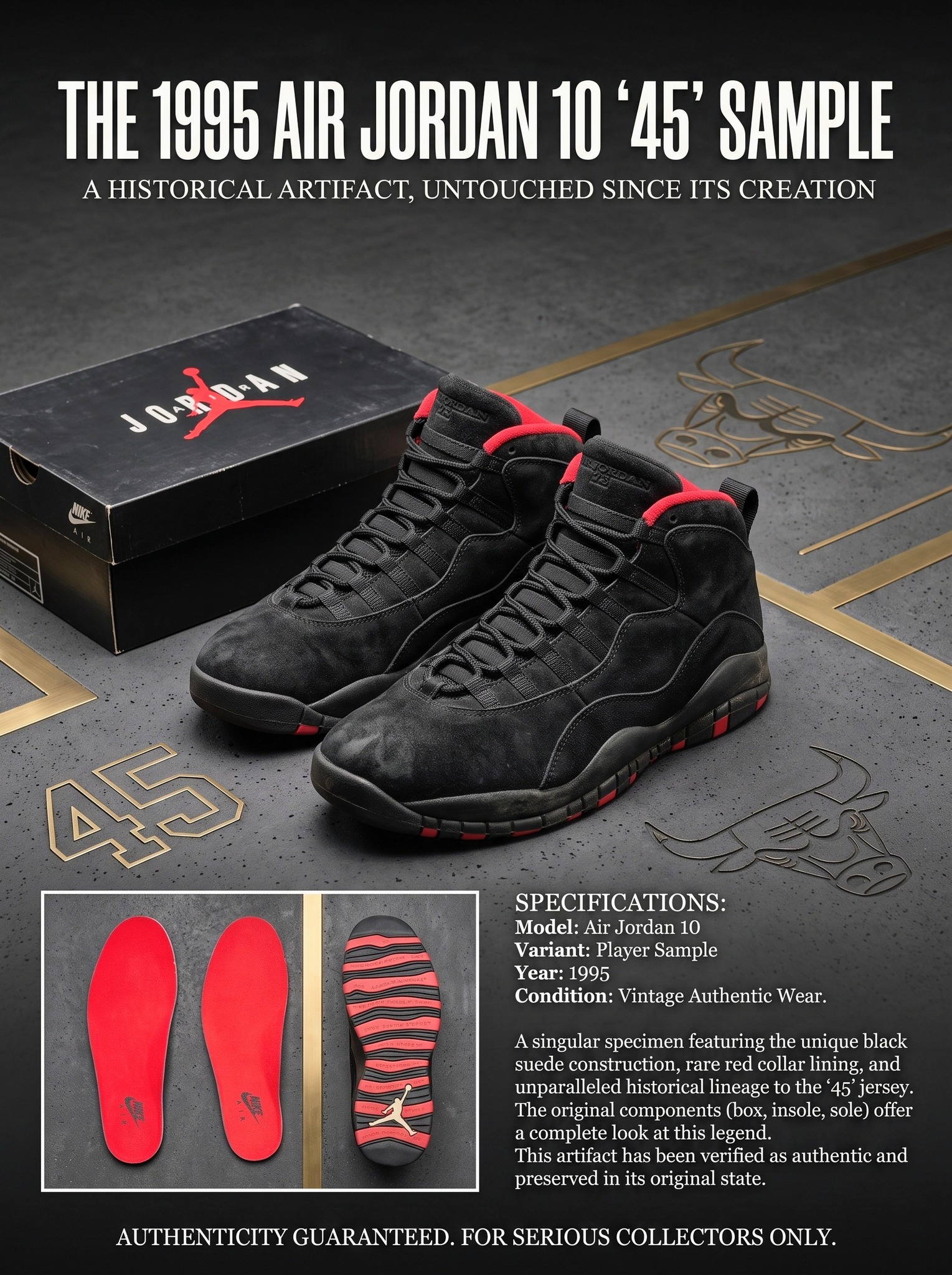 A Rare Air Jordan 10 “Dirty Bred” Sample From 1995 Surfaces
