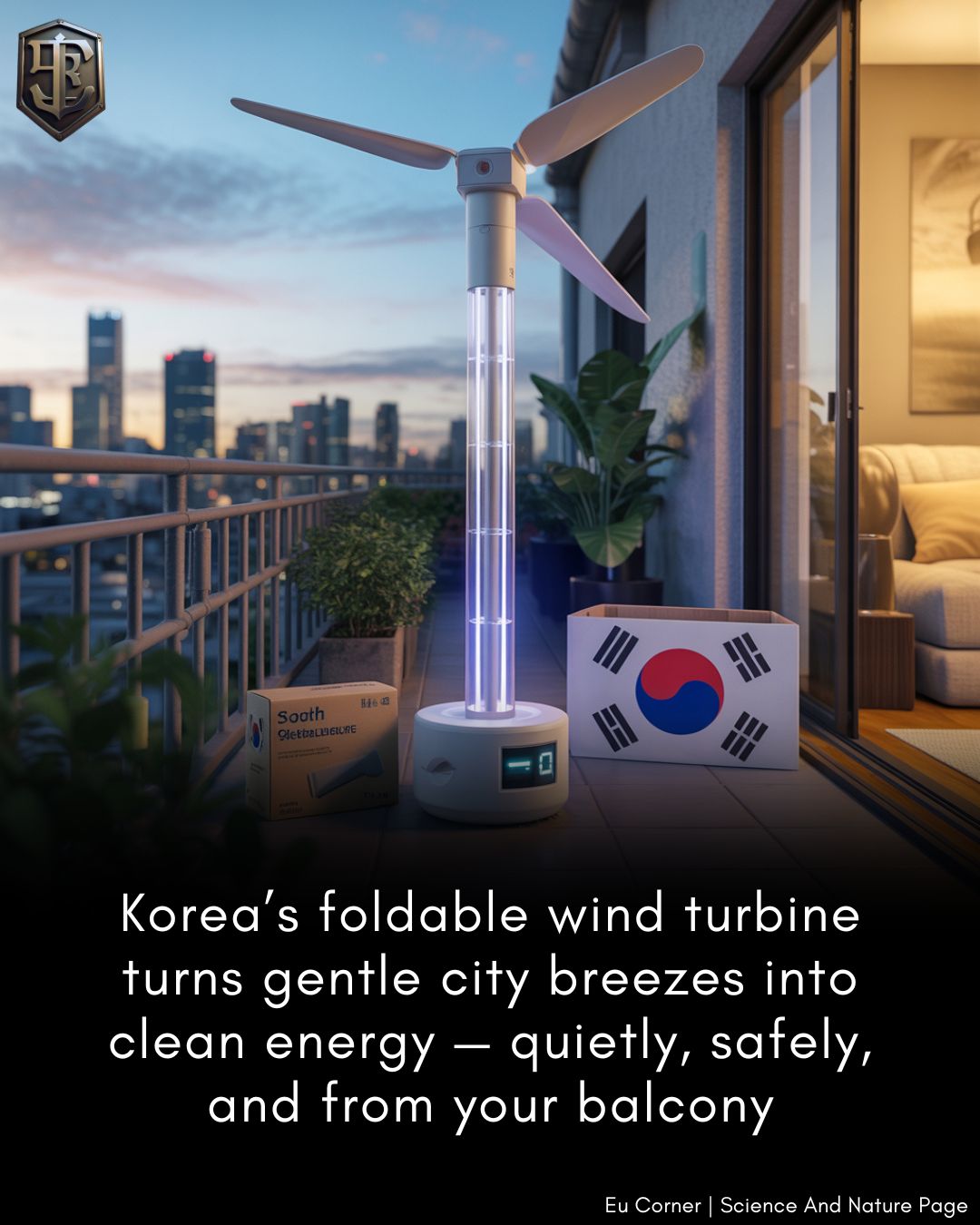 Photo inspiration: Eu South Korea Creates Foldable Urban Wind Turbine For Apartment Photo Inspiration