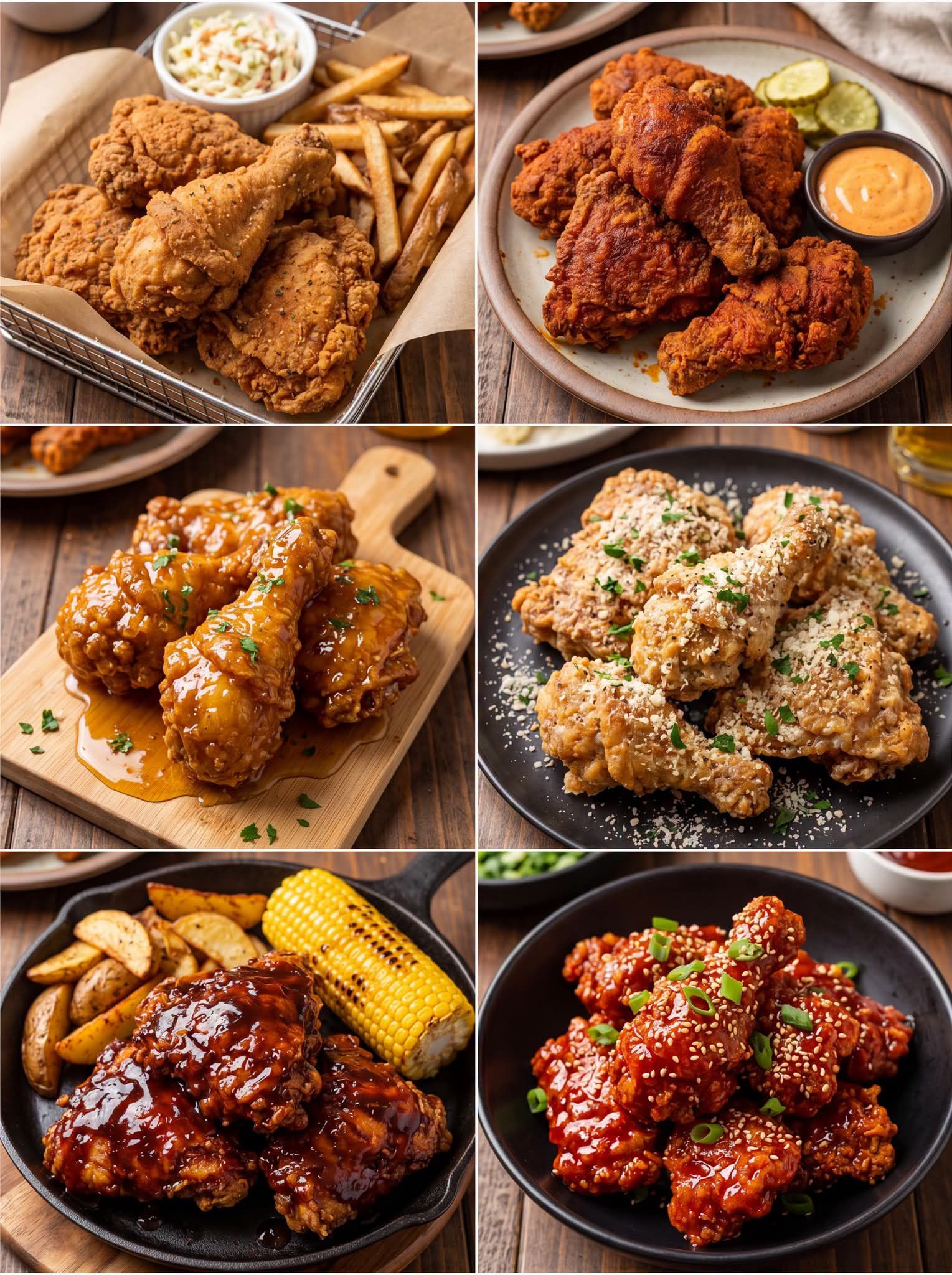 fried chicken and chicken rica-rica