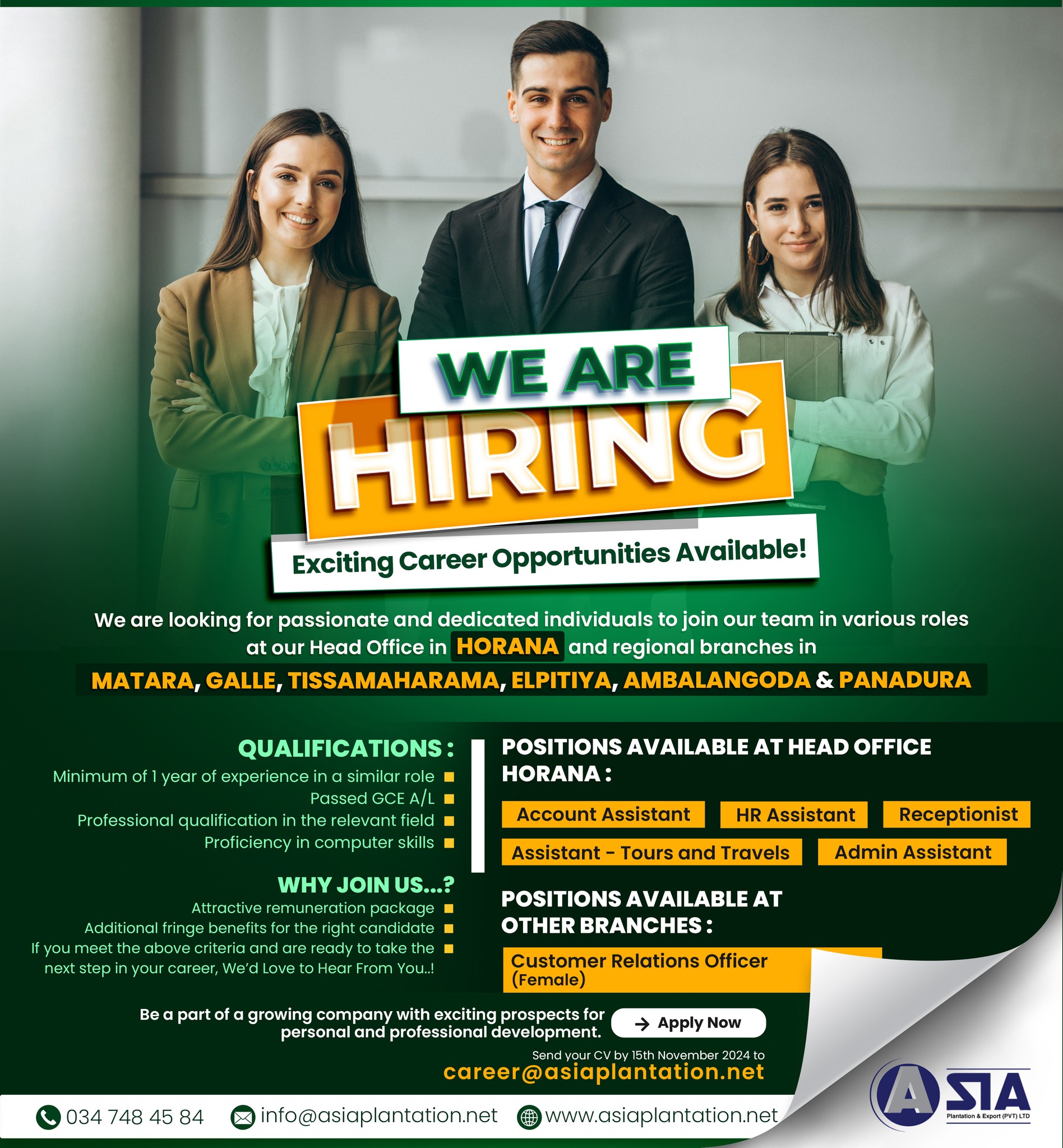 Asia - Grow Your Career with Asia Plantation & Export Pvt Ltd! Exciting ...