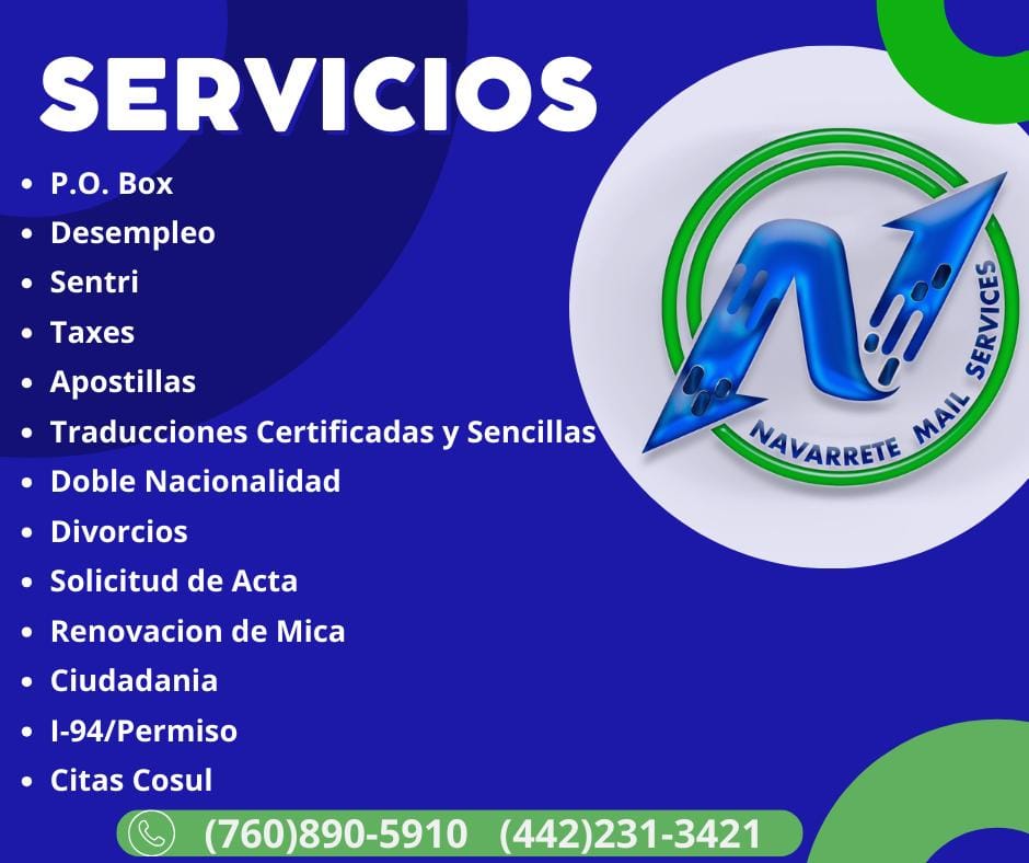 Navarrete Mail Services | Calexico CA