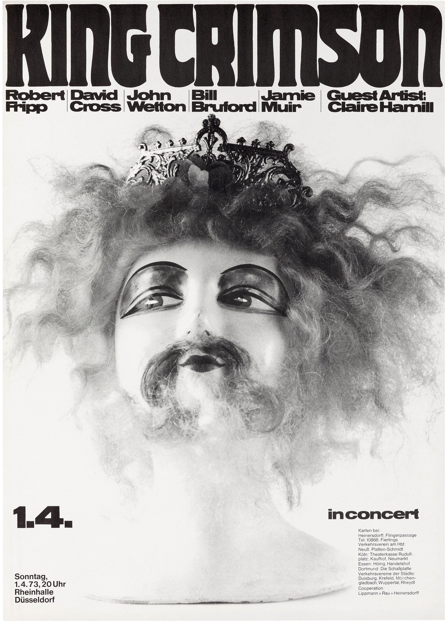 KING CRIMSON 1973年ライブポスター King Crimson, Dusseldorf, Germany concert poster, 1973