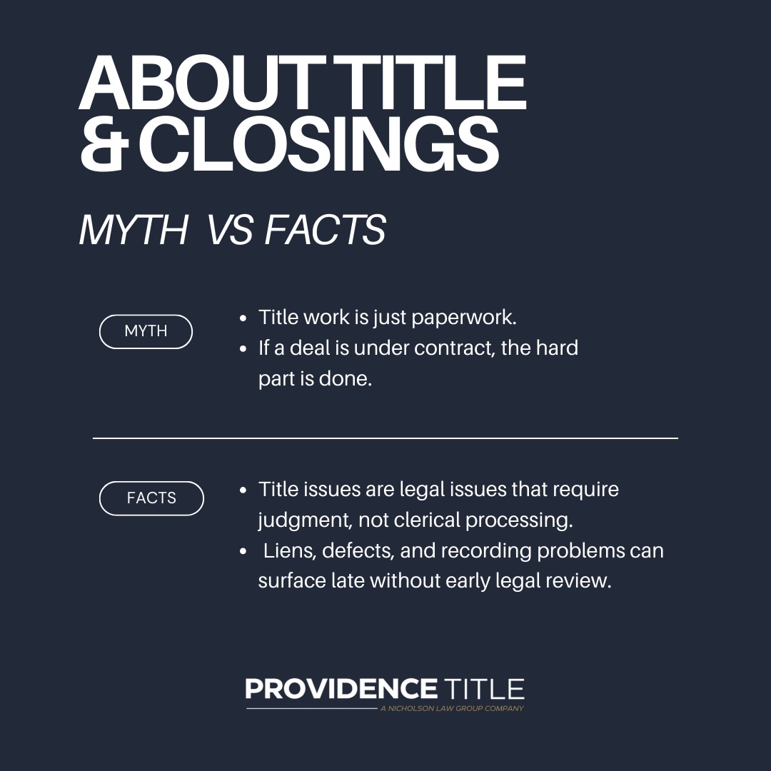 Providence - Title issues don’t always show up early, and when they do ...