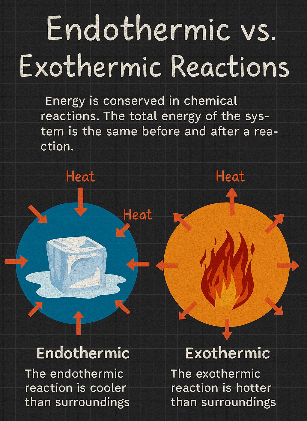 Scoolam - 🧪 Endothermic vs Exothermic Reactions Simplified.🔥 ️ ⠀ 📚