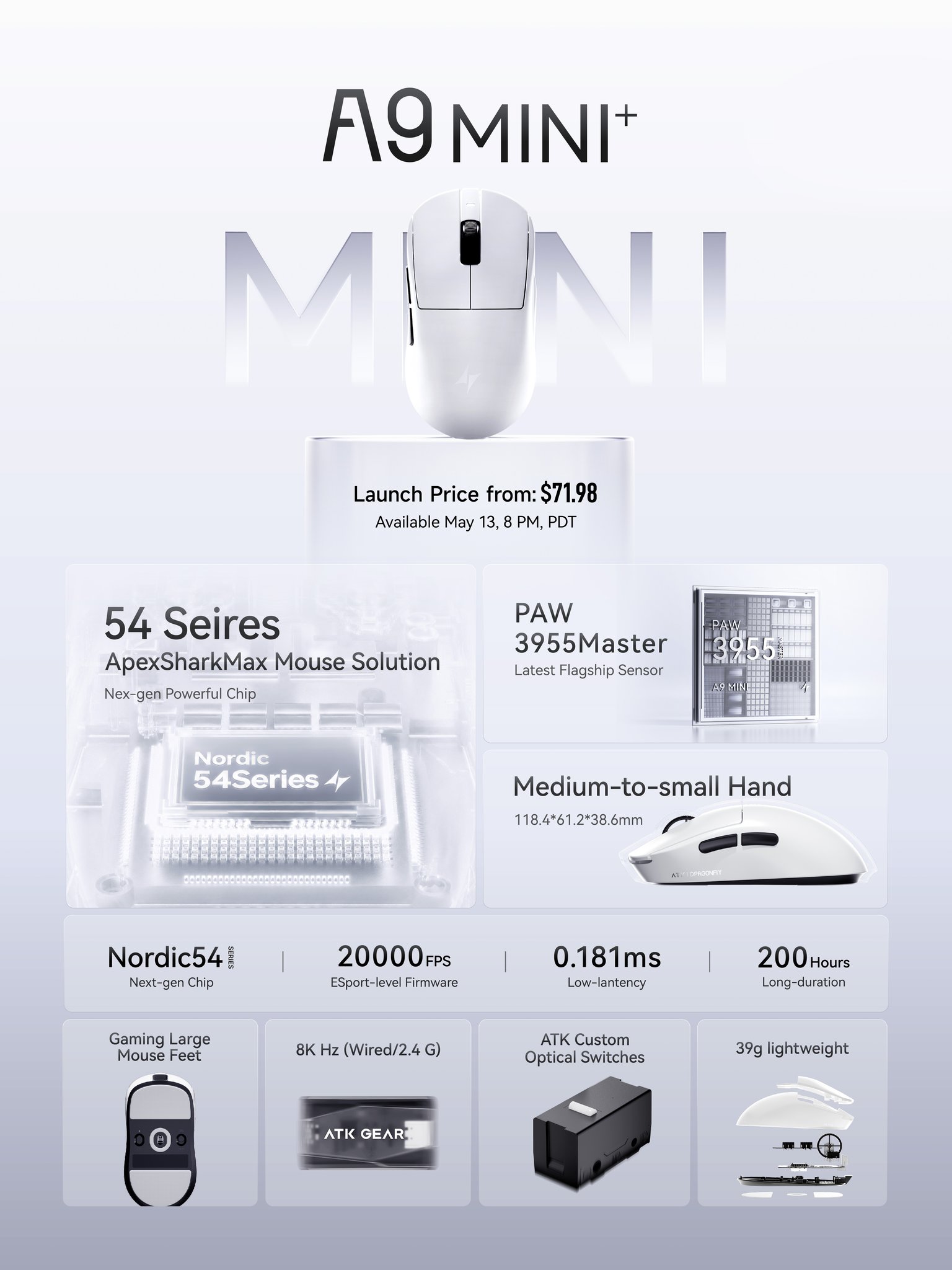 ATK A9 Mini+ Minimal Size, Maximum Speed. Powered by the PAW3955