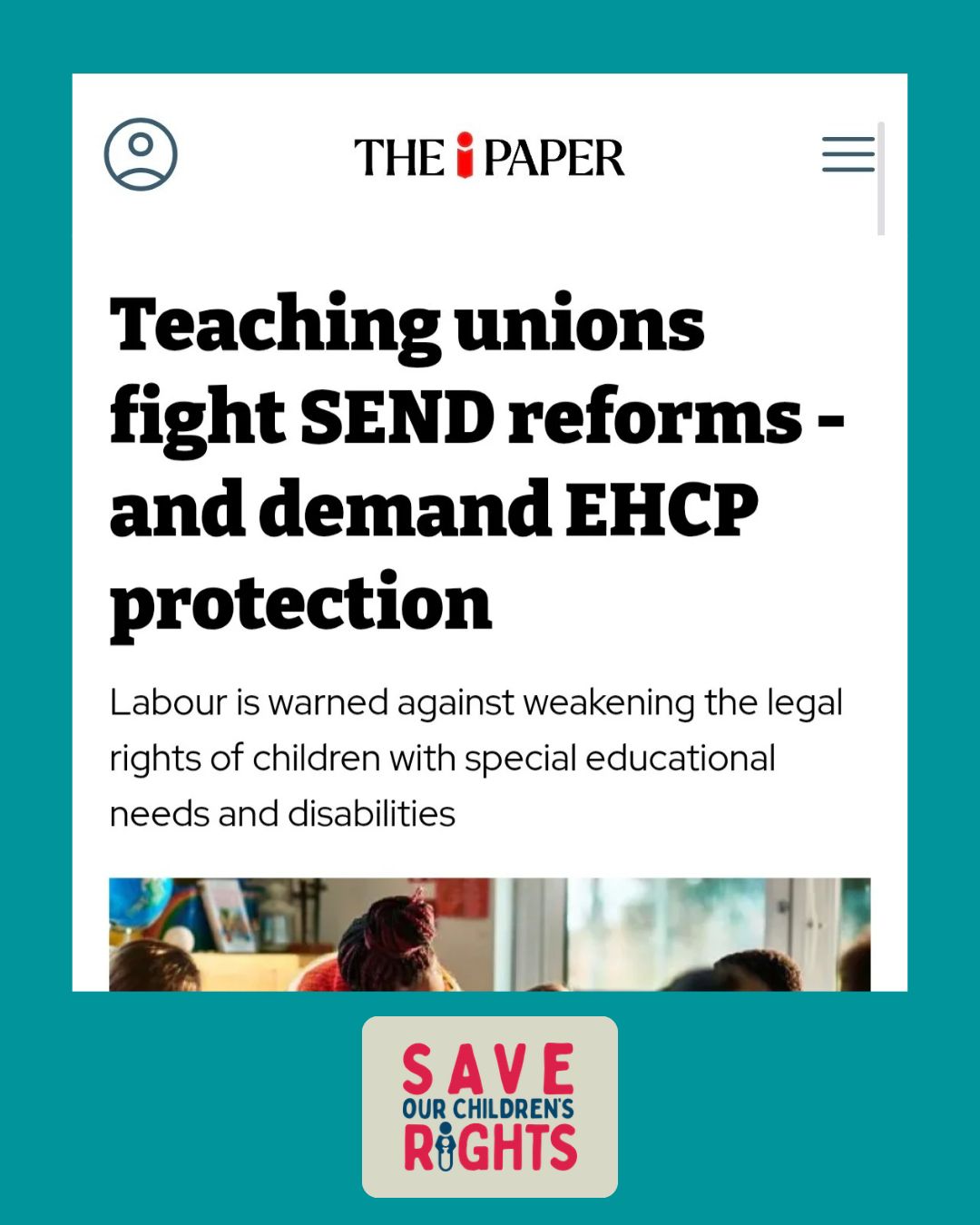“Teaching unions fight SEND... - Save Our Children’s Rights | Facebook