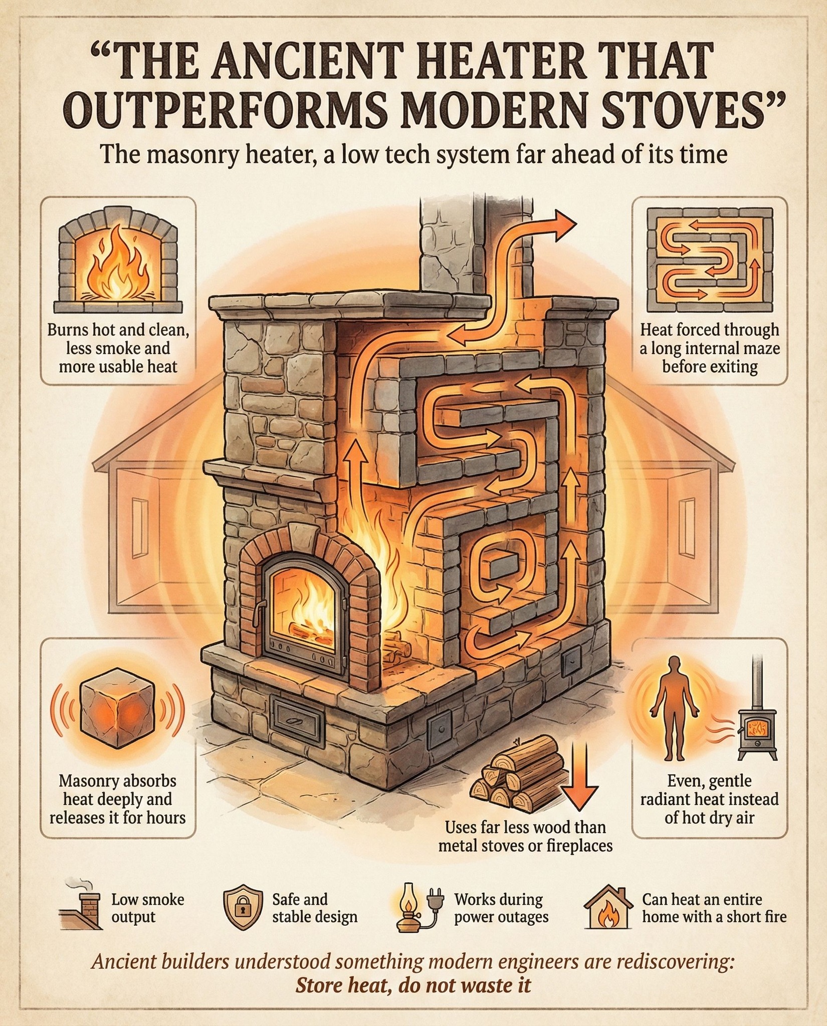 Masonry heaters: efficient and sustainable heating systems