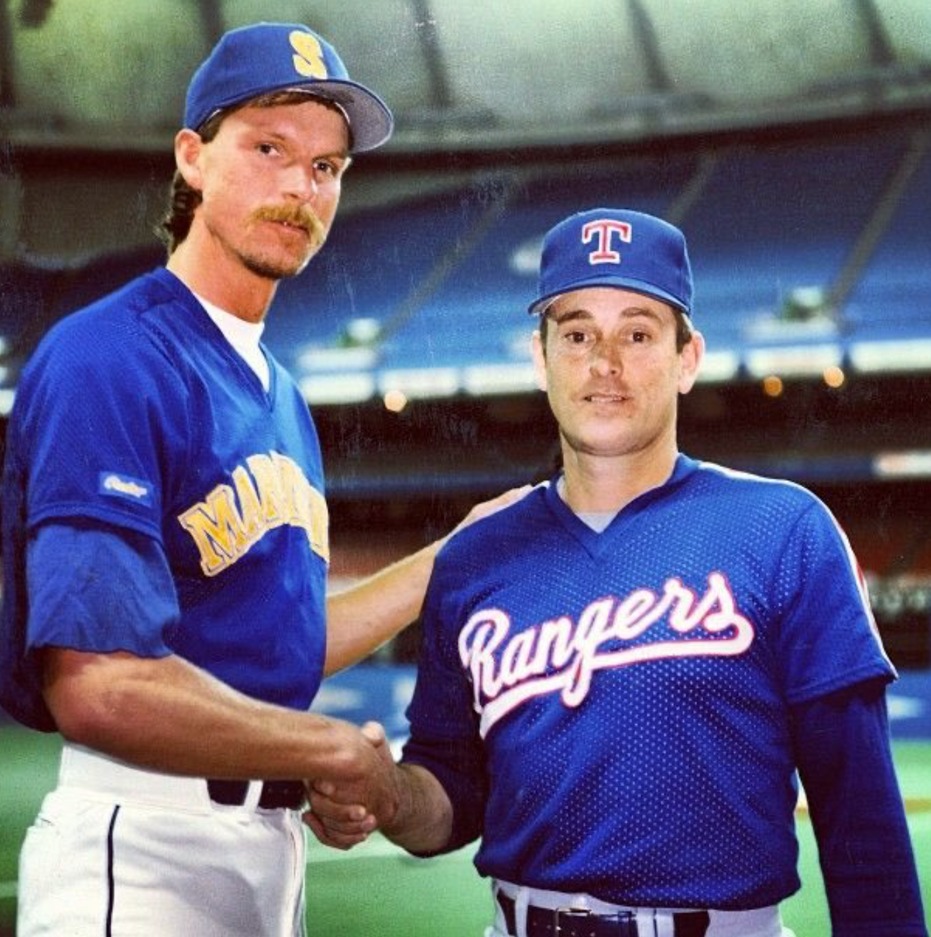 Nolan Ryan and Randy Johnson. Johnson credits Ryan as saving his