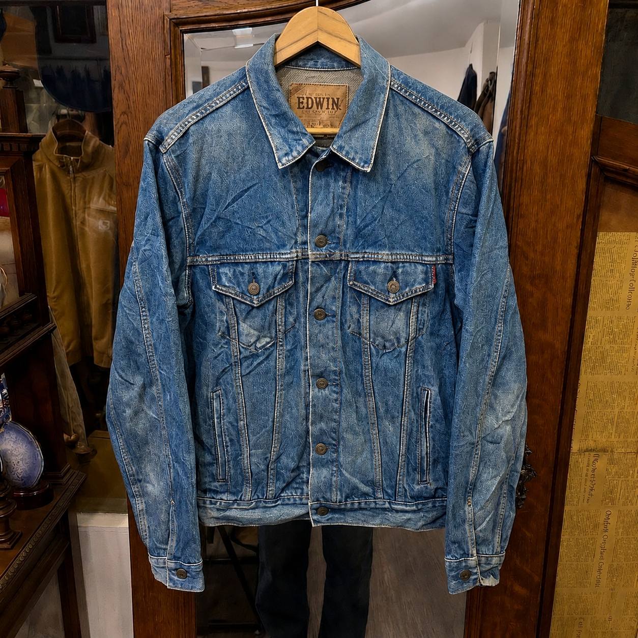 Edwin 606 Denim Trucker Jacket Made In Japan Size 20 Length 26 