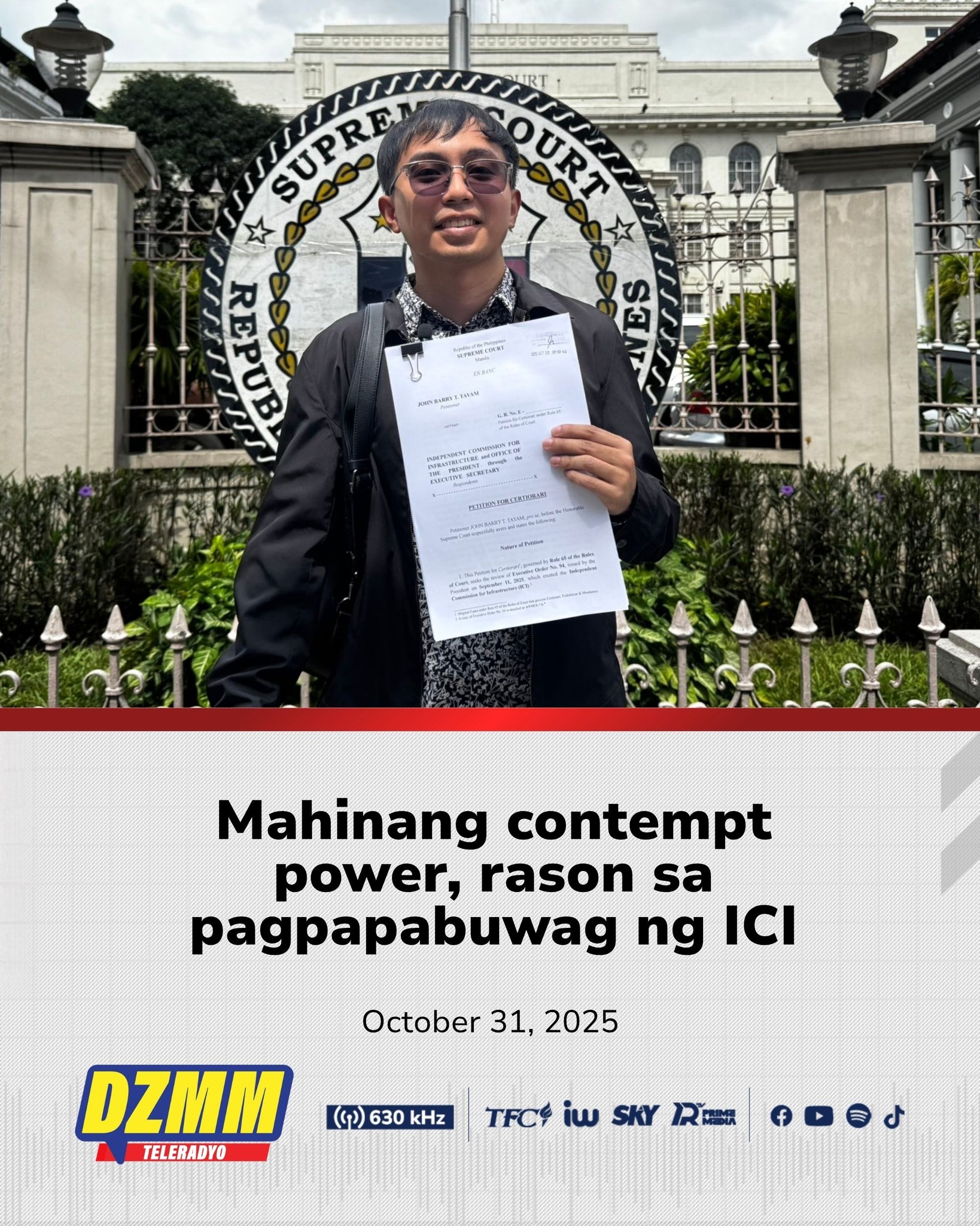DZMM - ICYMI: Mahinang contempt power at pondong galing sa national ...