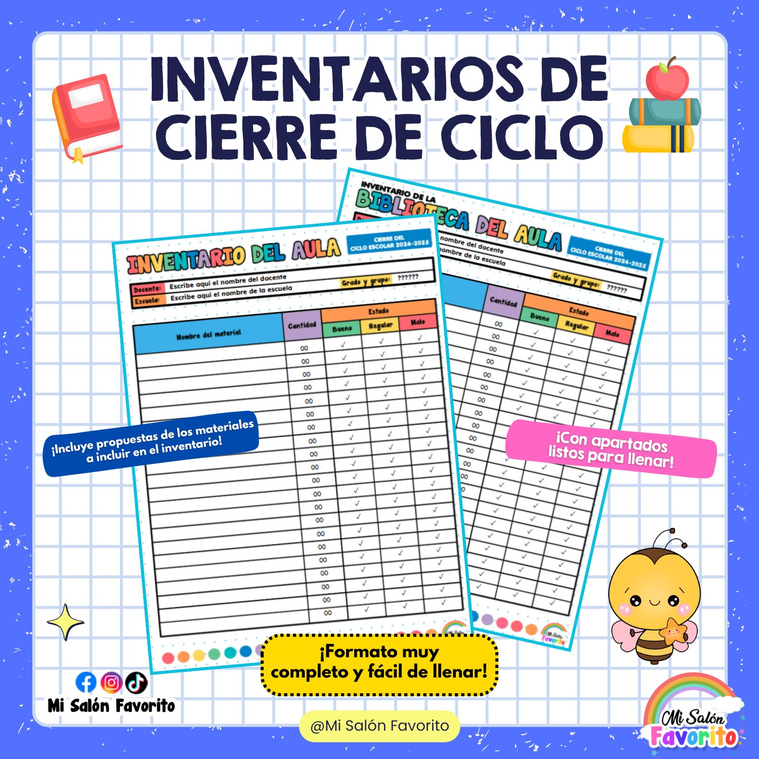Mi - 🌟INVENTARIOS PARA CIERRE DE CICLO ESCOLAR👩‍🏫📝🌟 El KIT incluye 2 ...