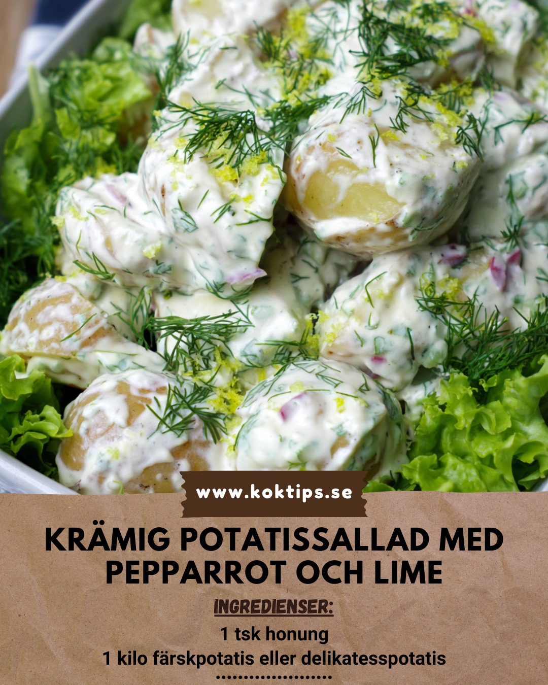 Hemlagade - Krämig potatissallad med pepparrot och lime Fräsch sallad ...