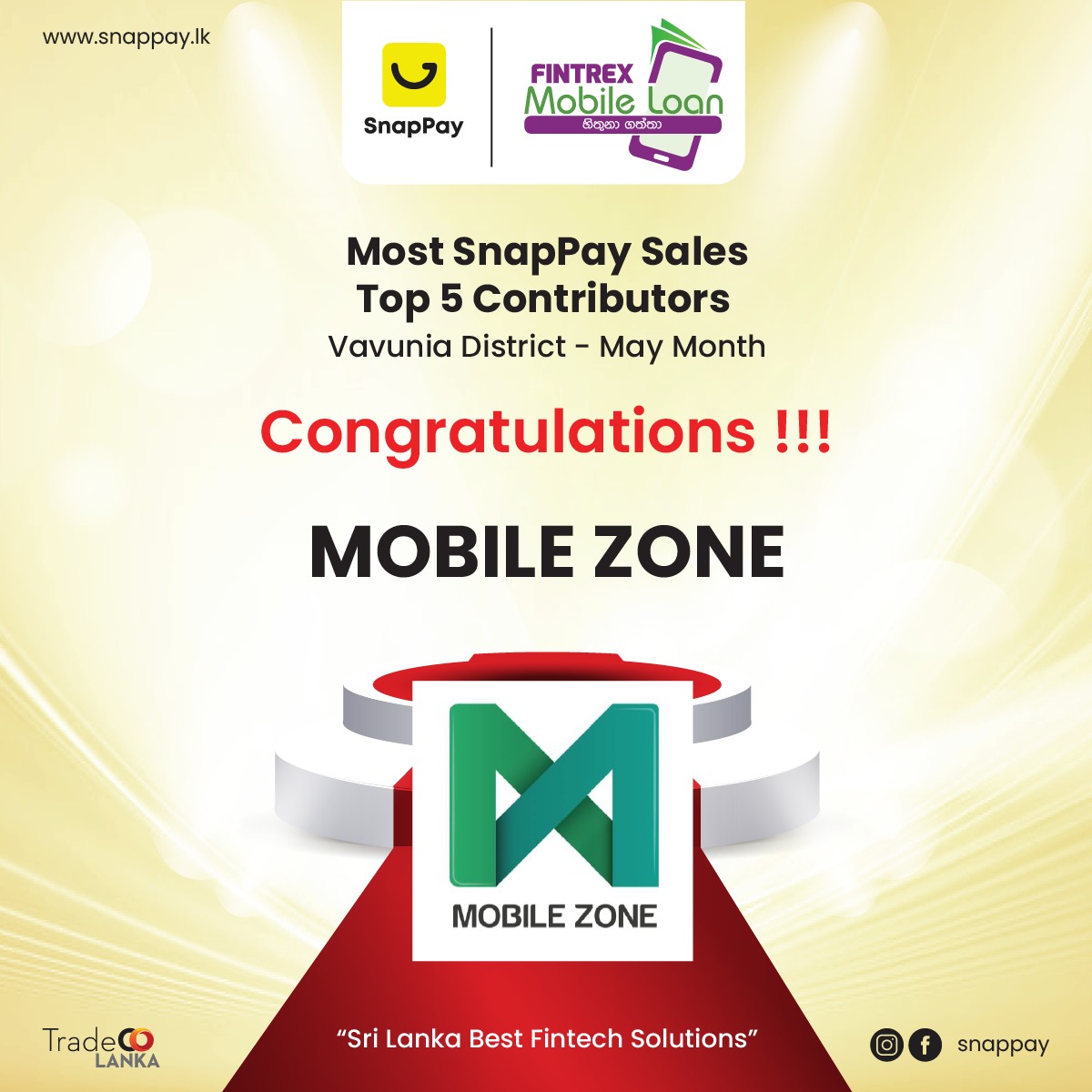 SnapPay - Congratulations to the Top 5 SnapPay Sales Achievers in ...