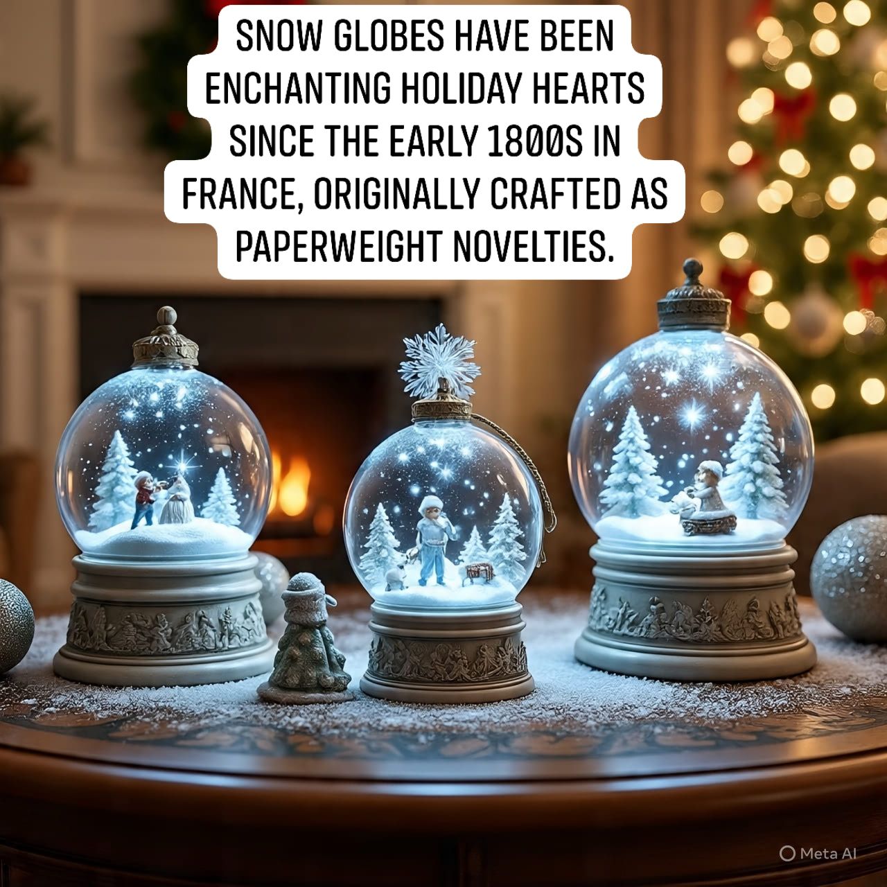 Festive Kirkland Signature snow globe has a glass dome with a