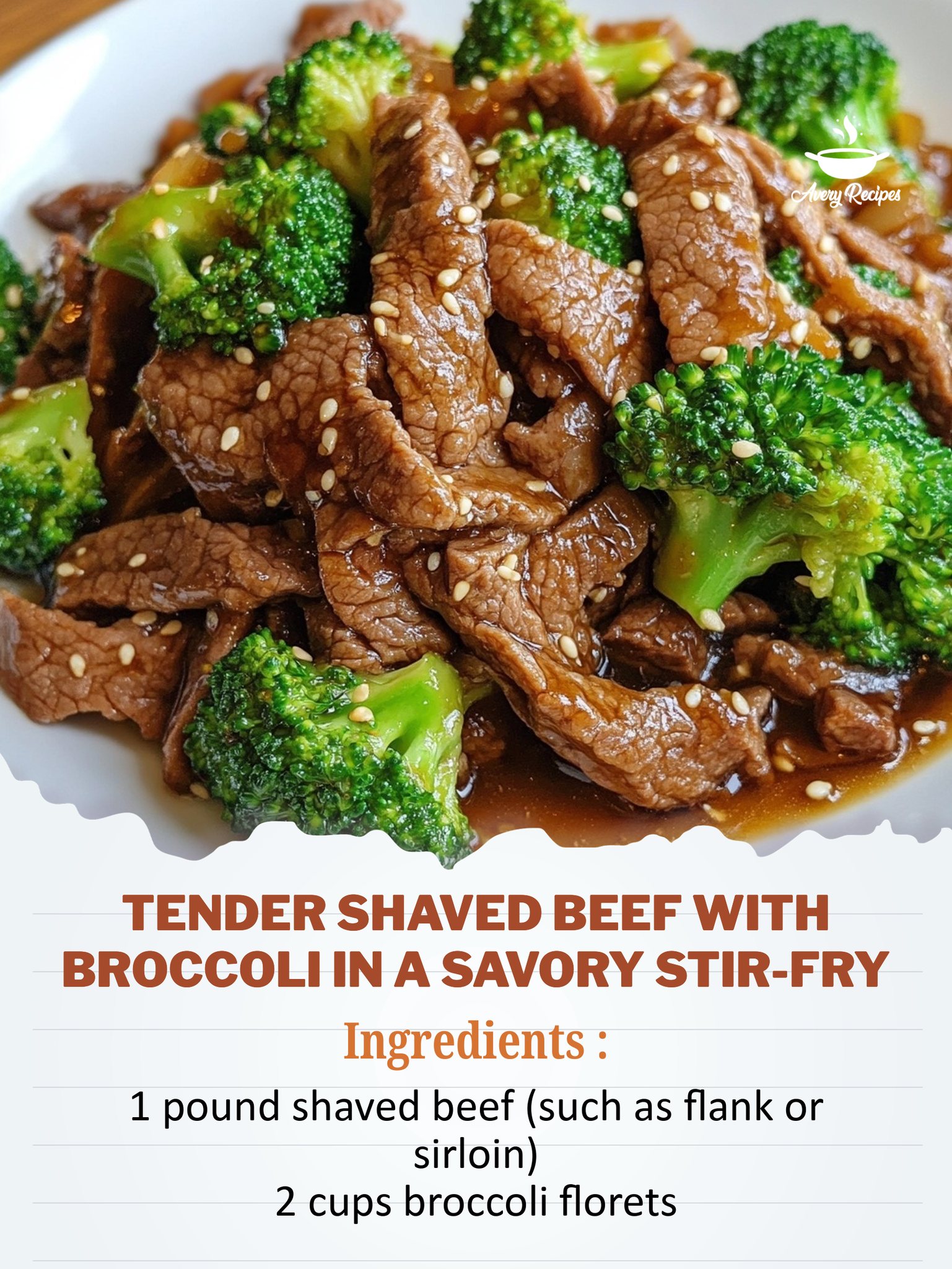Avery - Tender Shaved Beef with Broccoli in a Savory Stir-Fry