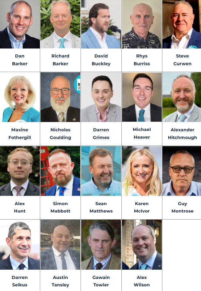 Alexander - Reform UK has now released the full list of 19 candidates ...