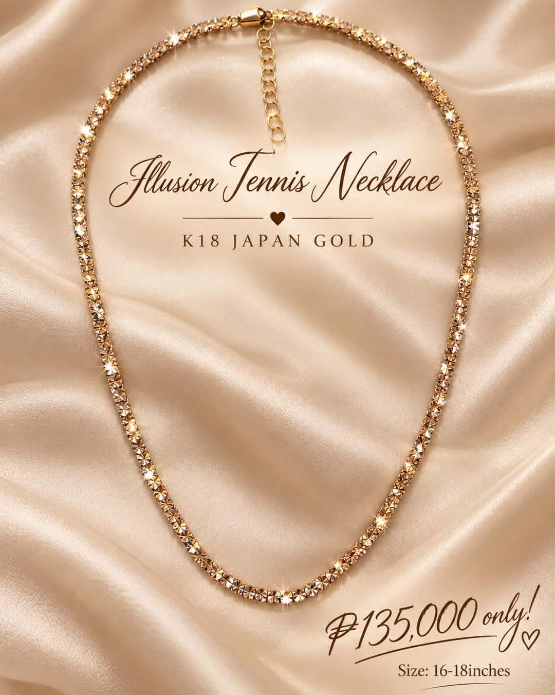 TENNIS ILLUSION items k18 Japan Gold