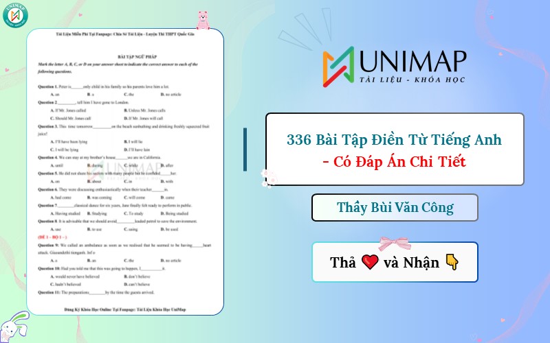 🎁|TÀI LIỆU FREE| 336 Bài Tập... - Tài Liệu Khóa Học UniMap | Facebook