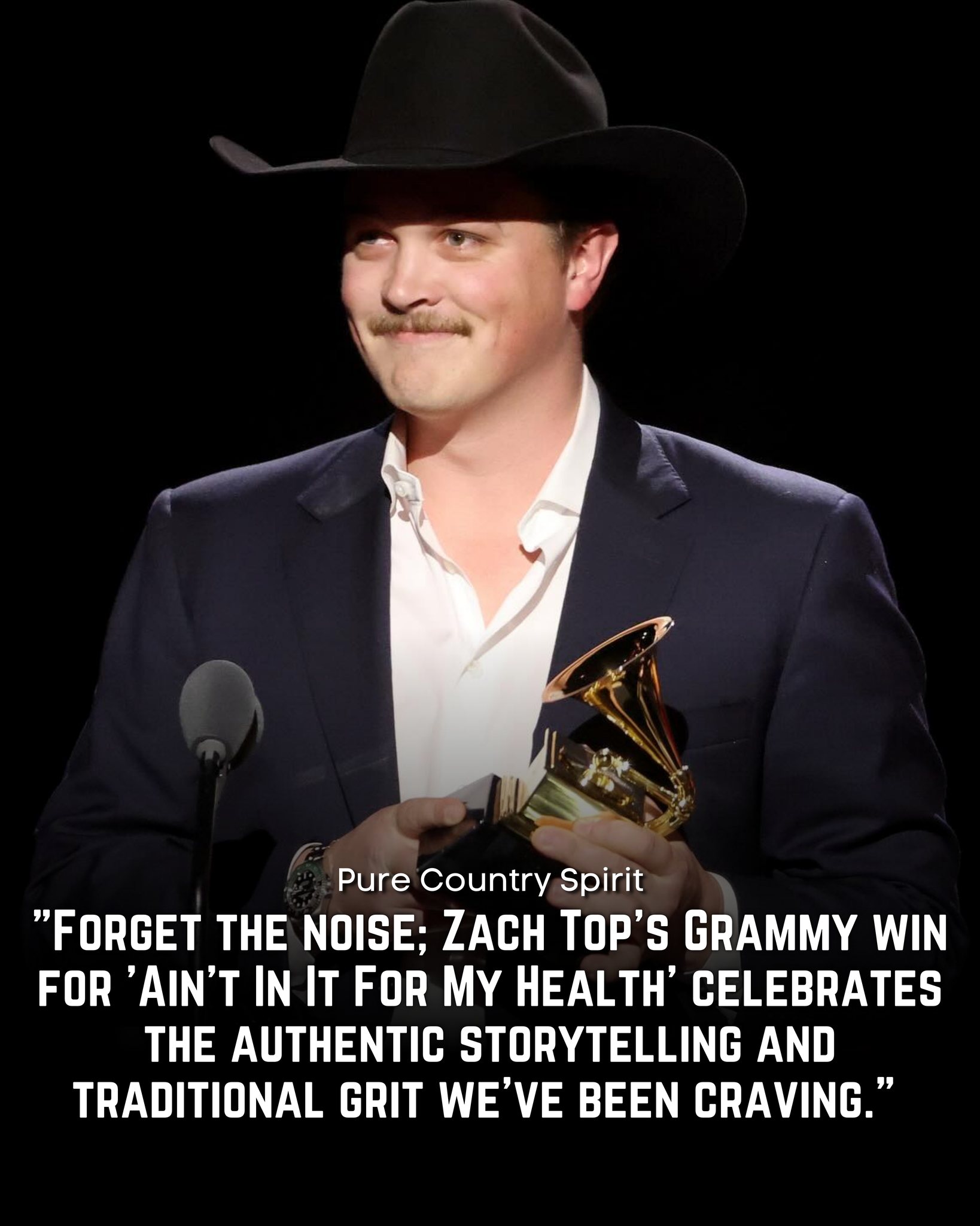 Zach Top won his first Grammy Award for his album, Ain't in It for