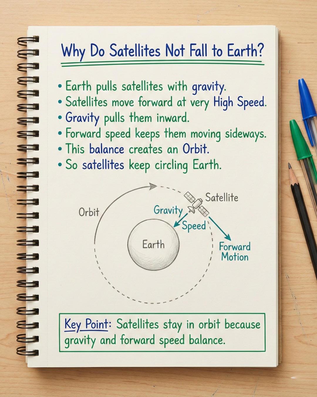 🛰️ Why Satellites Don’t Fall to Earth... - EduSphere Academy | Facebook
