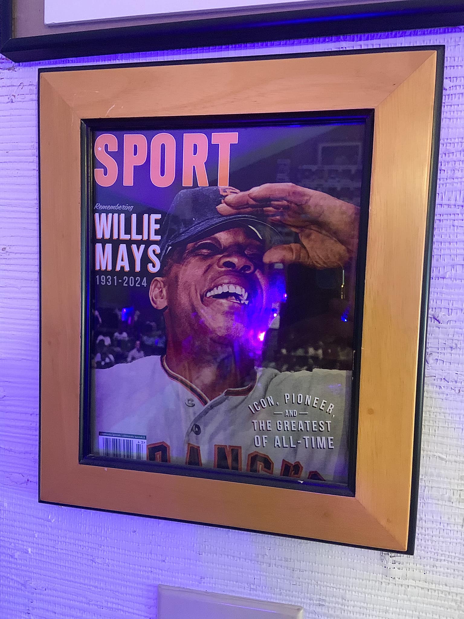 Framed cover of the official New York Yankees Magazine from 1998