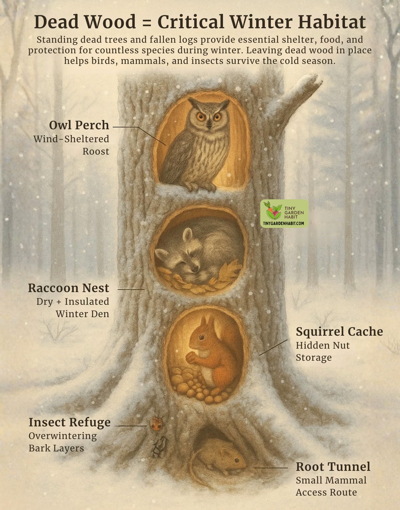 Tiny - Dead Wood Is Winter Survival 🪵 ️ What looks like “messy” in ...
