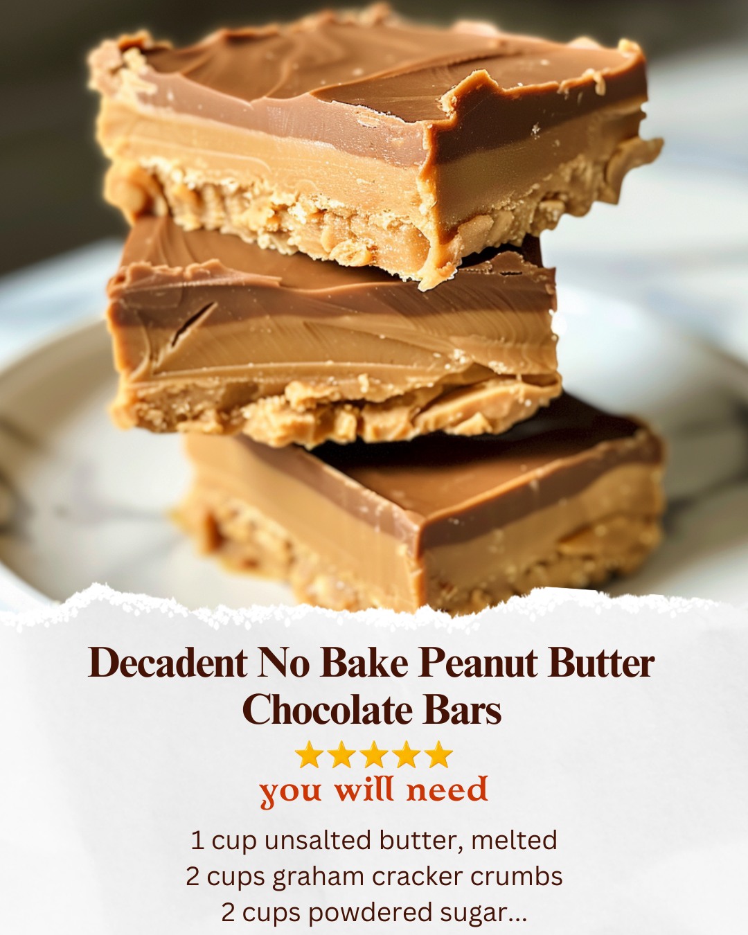 FoodyDash - Decadent No Bake Peanut Butter Chocolate Bars...