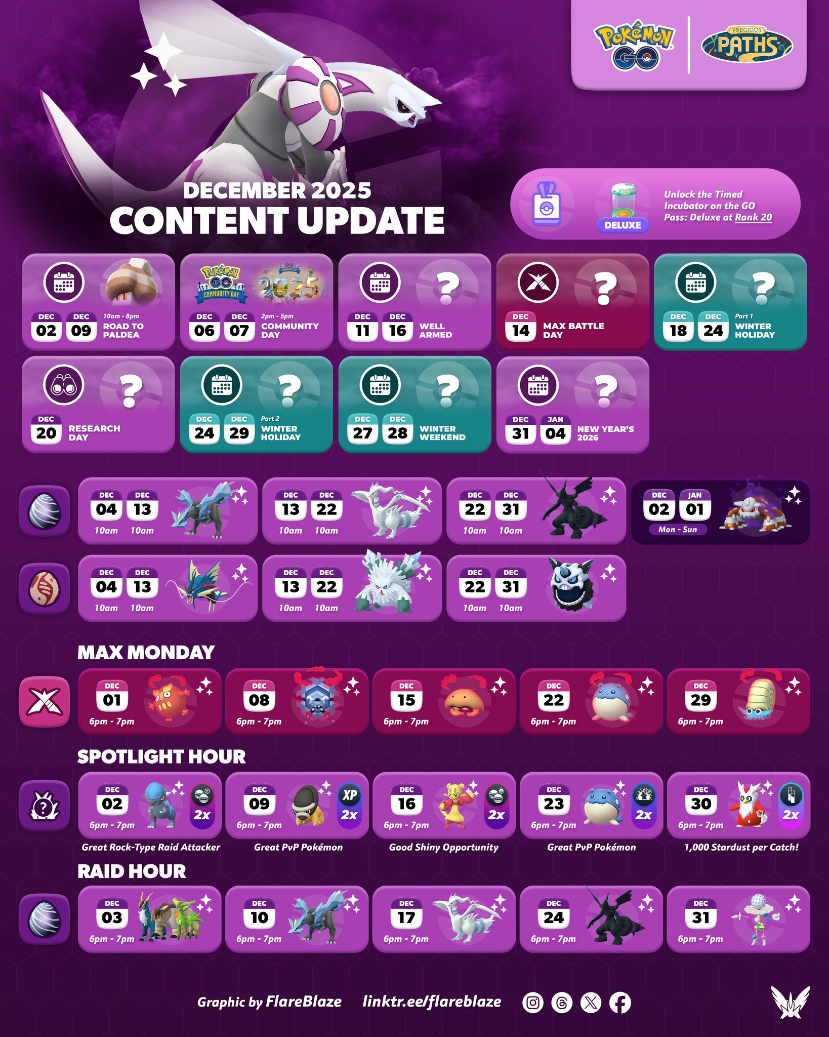 FlareBlaze - December's Content Update for Pokémon GO 🌌 The GO Pass ...