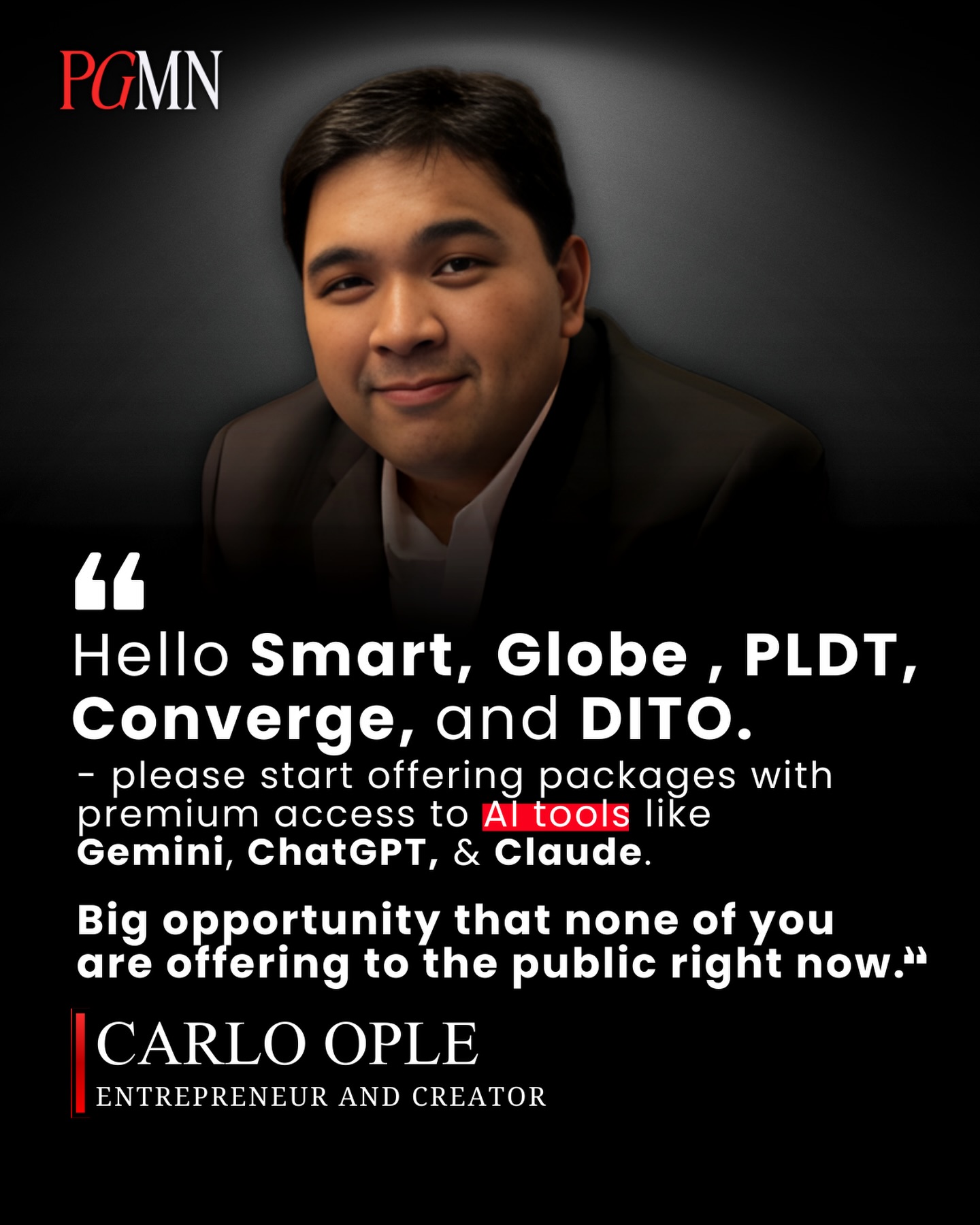 Peanut - Entrepreneur and content creator Carlo Ople urged major ...