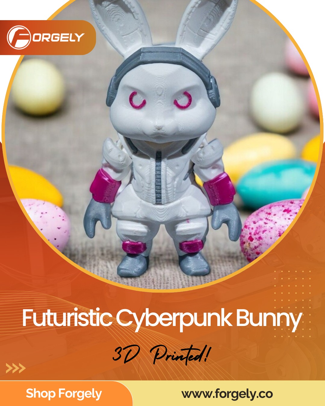 Forgely - Meet the Futuristic Cyberpunk Bunny — 3D Printed and built to ...