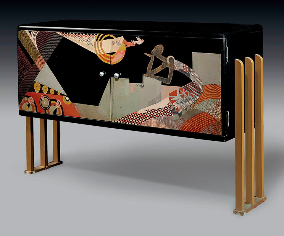 Jean Dunand art deco radio cabinet