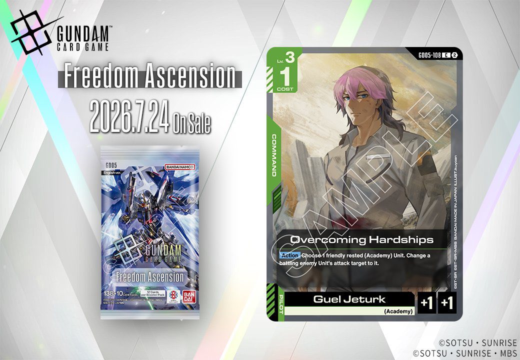 Cards for the new Gundam Card Game - Freedom Ascension set are now
