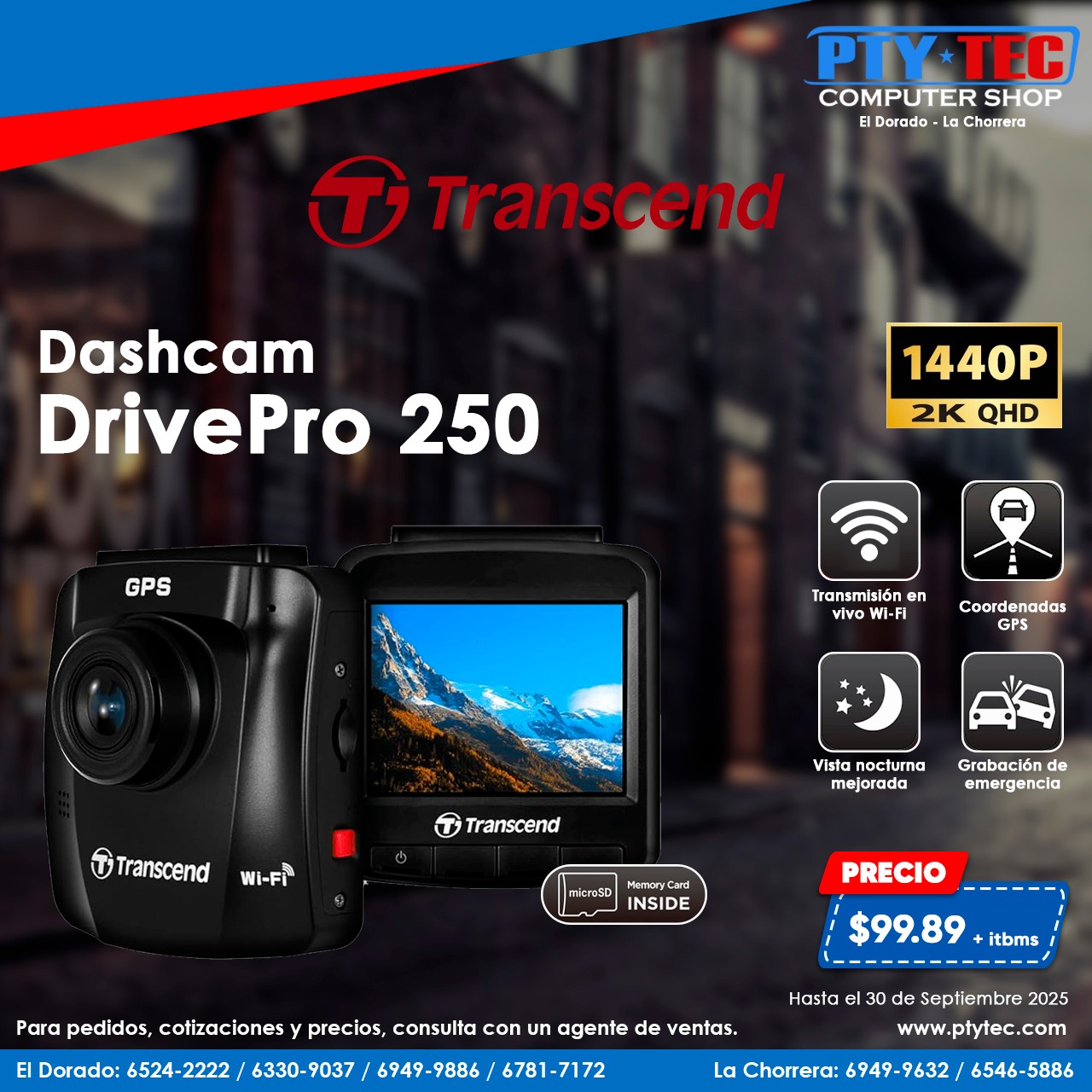Ptytec - La DashCam DrivePro 250 de Transcend: cámara... | Facebook