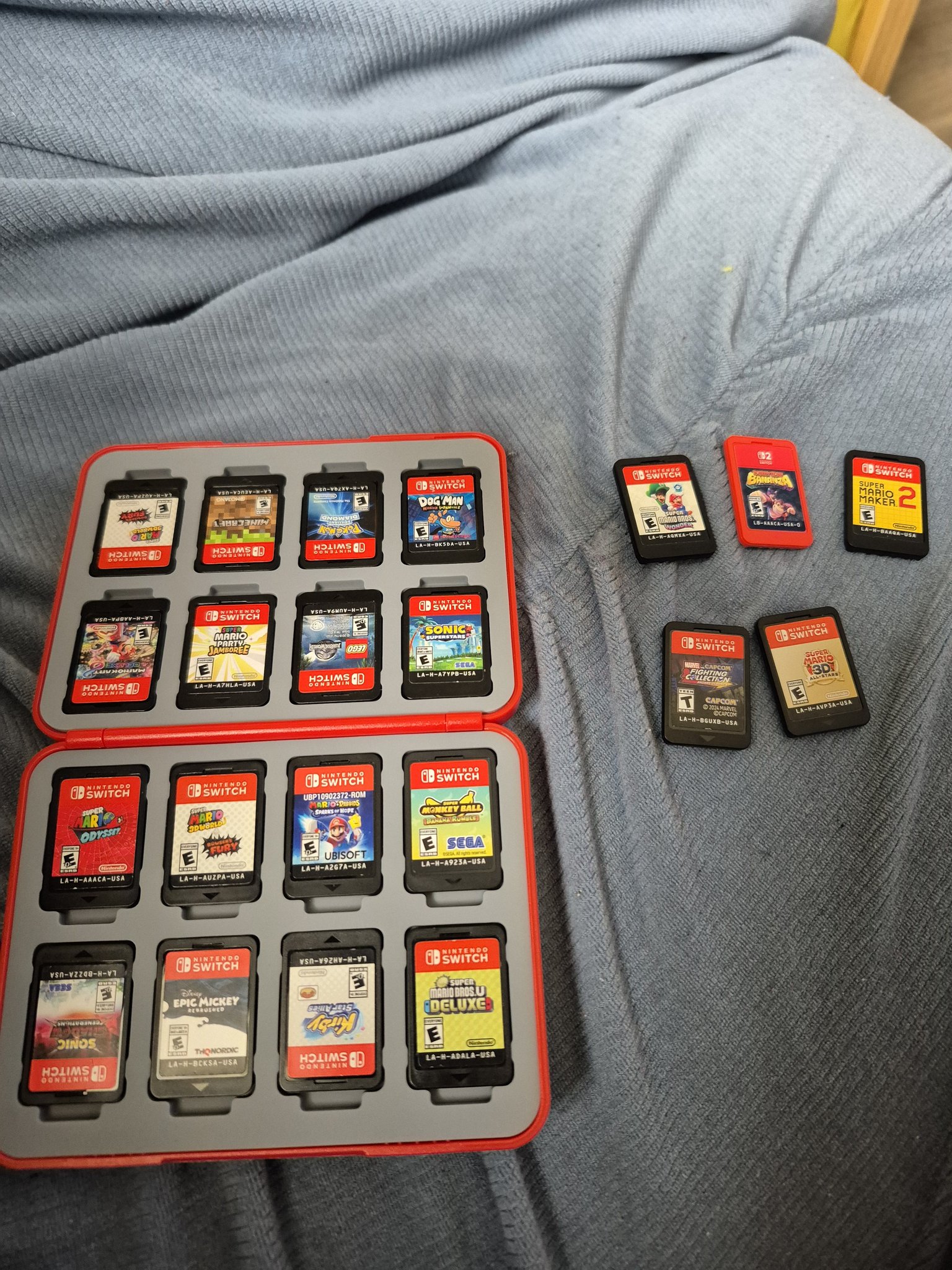 Here are all my physical games and mario kart world is digital
