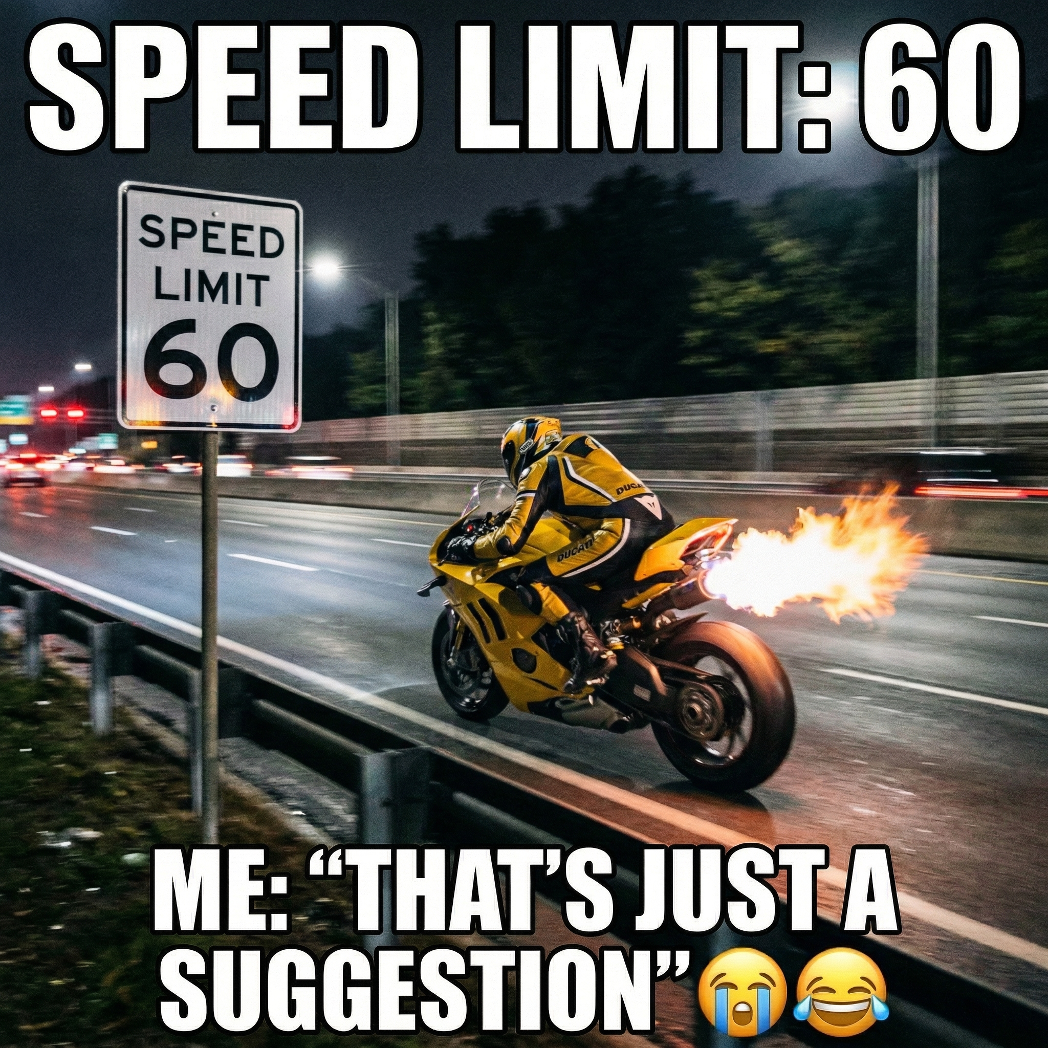 that's just a suggestion” 😭😂 #bikers #speed #adrenaline