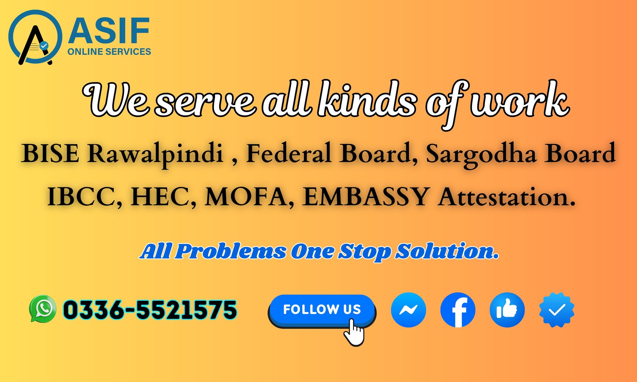 Asif Online Service | Rawalpindi