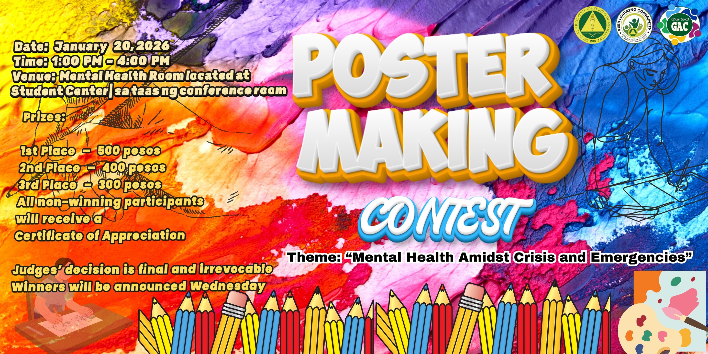 Peer - 🎨 POSTER MAKING CONTEST Theme: Mental Health Amidst Crisis and ...