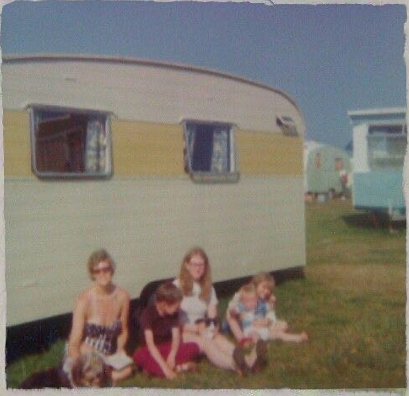 Vintage caravanning in the 1970s with basic amenities