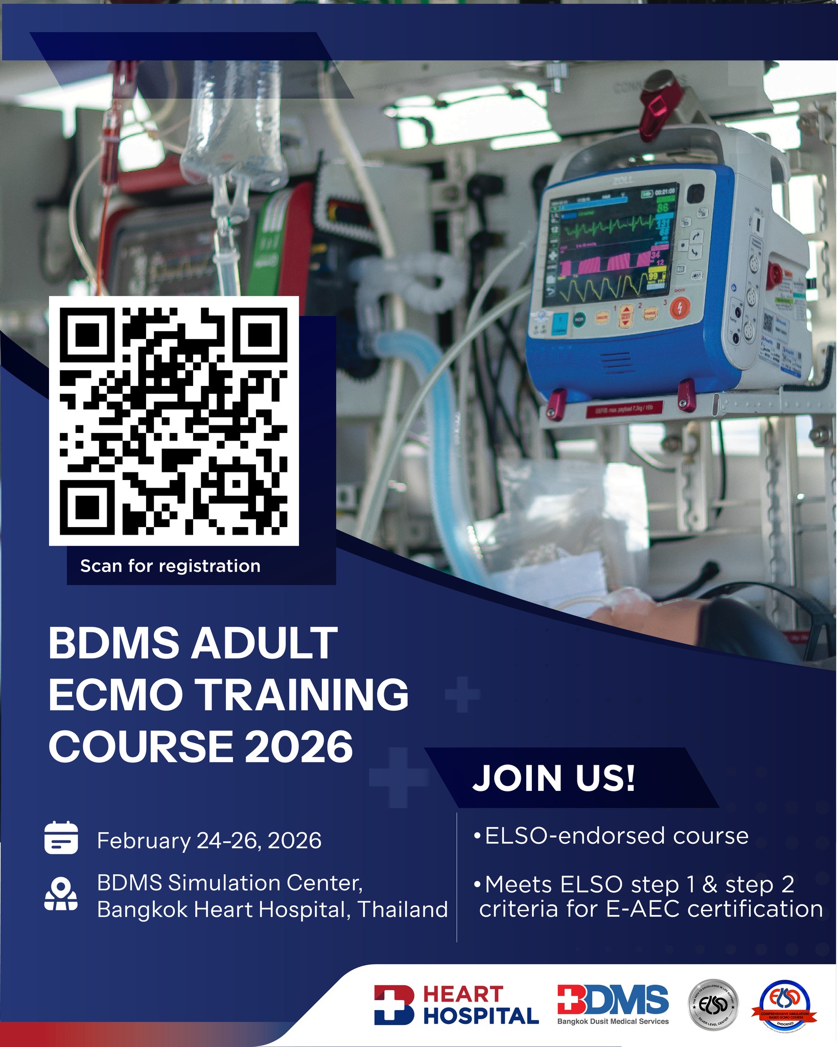 Bangkok - Join us “BDMS ADULT ECMO TRAINING COURSE 2026” . The course ...